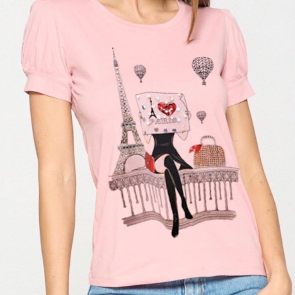 Pink Blush Shorts Sleeve Top